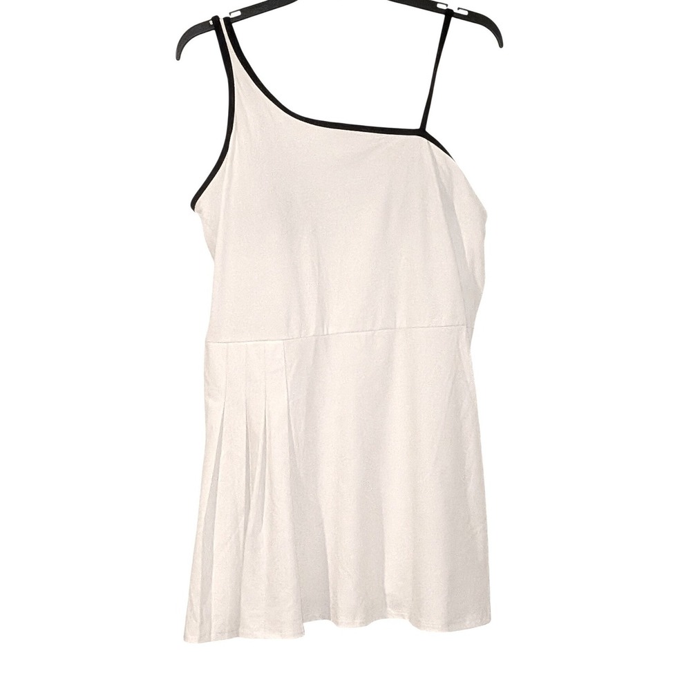 All in Motion White Active Dress Asymmetrical Neckline Built-in‎ Shorts XL - Picture 3 of 11